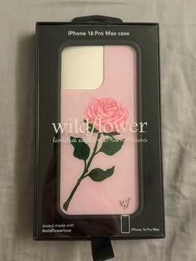 Wildflowers Pastel Pink Rose Phone Case with Mint Stem